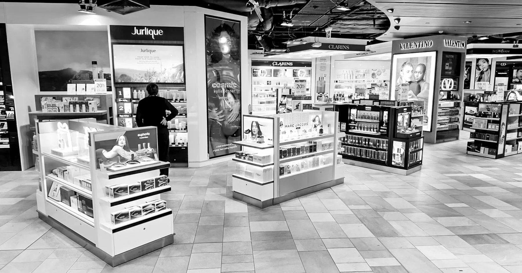 Duty free cosmetics retail floor at Brisbane Airport