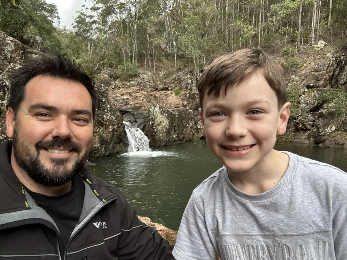 Ross Tierney, founder of Vogue Services Group, with his son